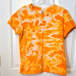 Bella, Short Sleeve Tee, XL, X-Large, Orange Tie Dye, 100% Cotton, USA Made